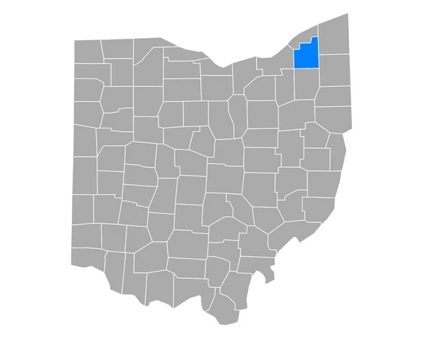 Ohio Daki Geauga Haritası — Stok Vektör