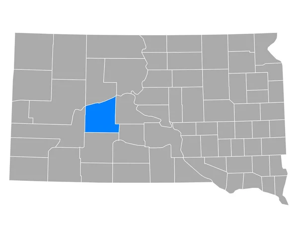 Mappa Haakon South Dakota — Vettoriale Stock
