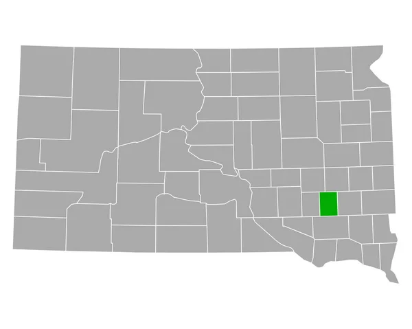 Mapa Hanson Dakota Del Sur — Vector de stock