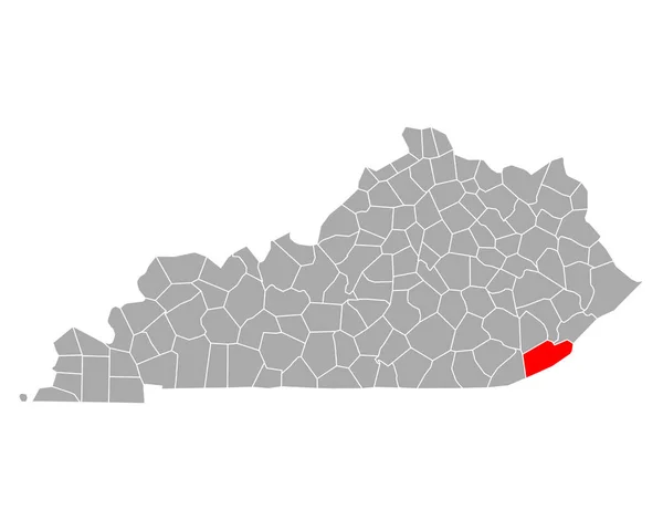 Mapa Harlan Kentucky — Archivo Imágenes Vectoriales