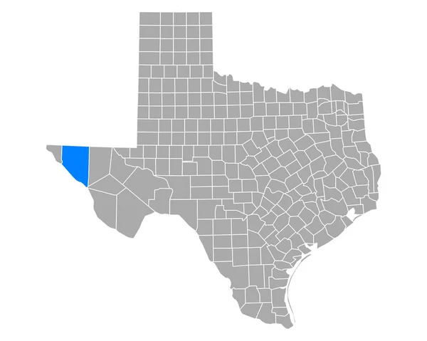Mapa Hudspeth Texas — Vetor de Stock