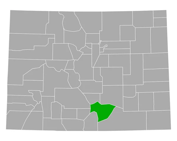 Mapa Huerfano Colorado — Vetor de Stock