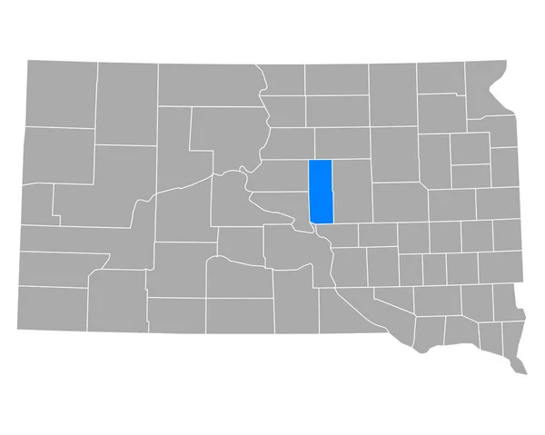 Mapa Hyde Dakota Del Sur — Archivo Imágenes Vectoriales