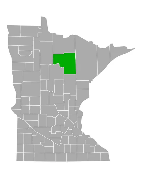 Minnesota Daki Itasca Haritası — Stok Vektör