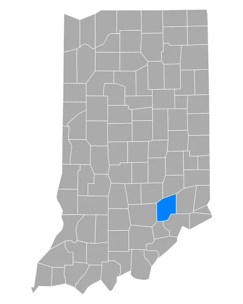 Karte Von Jennings Indiana — Stockvektor
