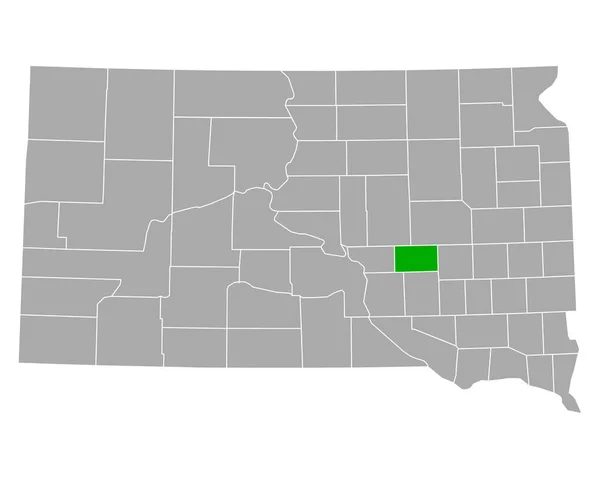 Map Jerauld South Dakota — стоковий вектор