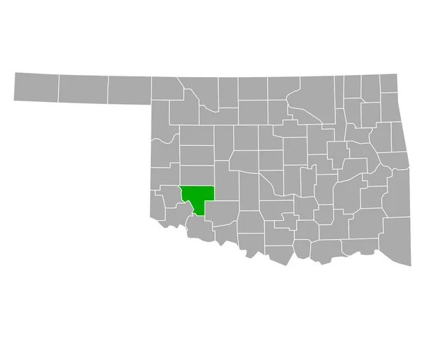 Mapa Kiowy Oklahomě — Stockový vektor