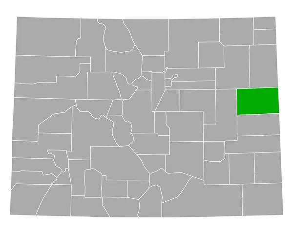 コロラド州のキット カーソン地図 — ストックベクタ