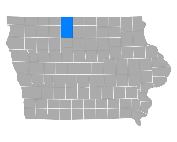 Mapa Kossuth Iowa — Vector de stock