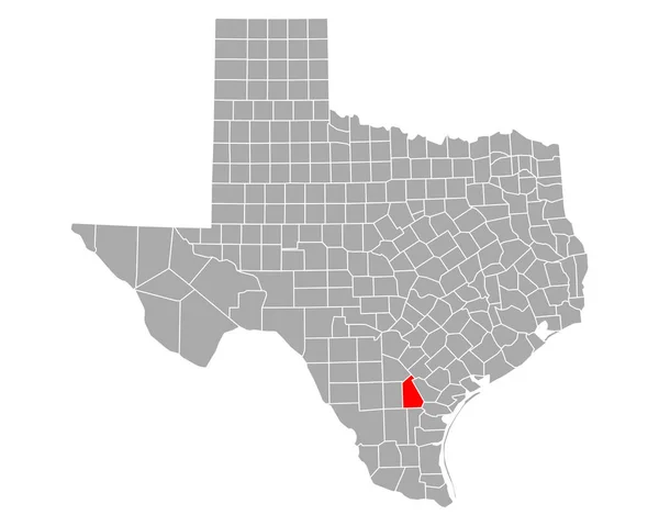 Mapa Live Oak Texasu — Stockový vektor