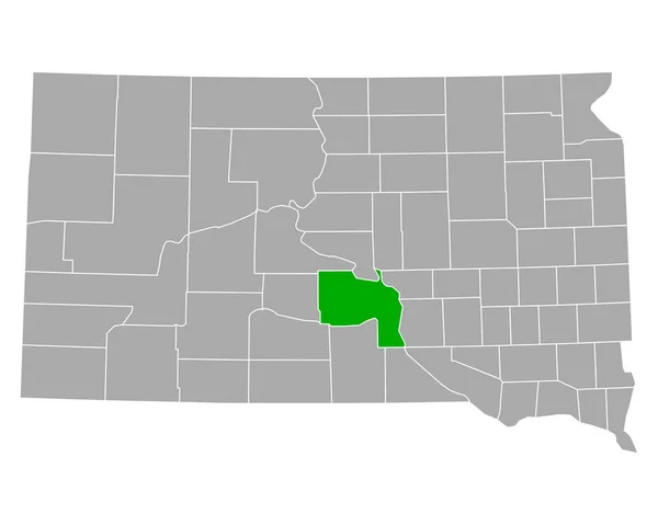 Mapa Lymanu Jižní Dakotě — Stockový vektor