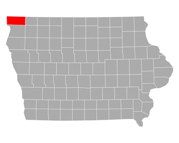 アイオワ州のリヨン地図 — ストックベクタ