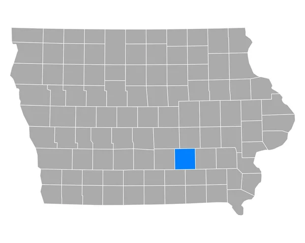 Mapa Mahaski Iowa — Wektor stockowy