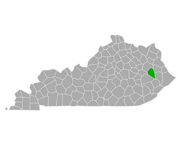 Kentucky Deki Magoffin Haritası — Stok Vektör