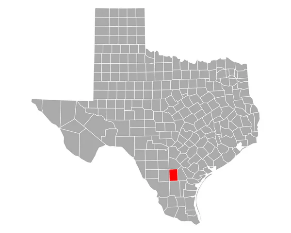 Mcmullen Térképe Texasban — Stock Vector
