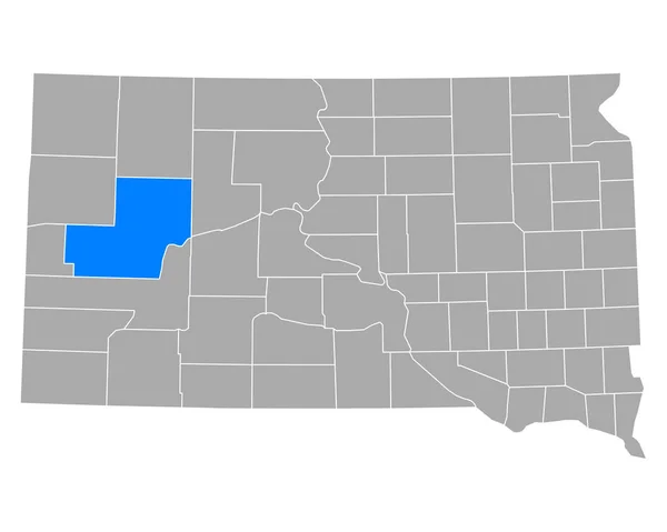 Karte Von Meade South Dakota — Stockvektor