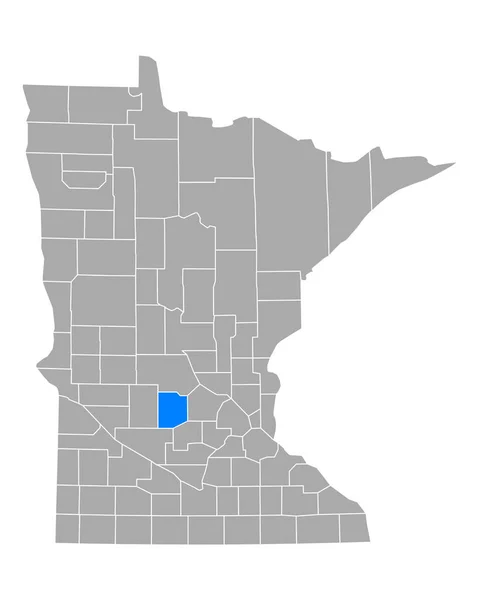 Kaart Van Meeker Minnesota — Stockvector