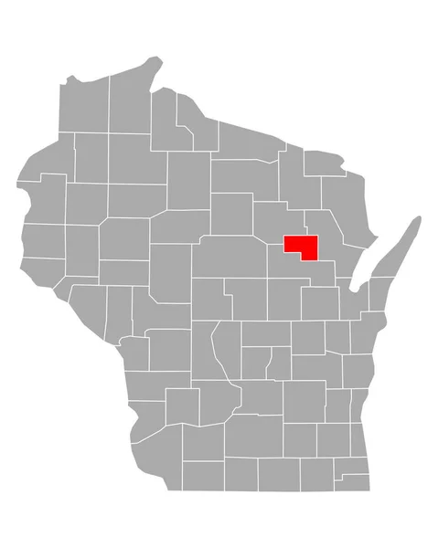 Mapa Menominee Wisconsinu — Stockový vektor