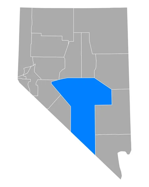 Map Nye Nevada — Stock Vector