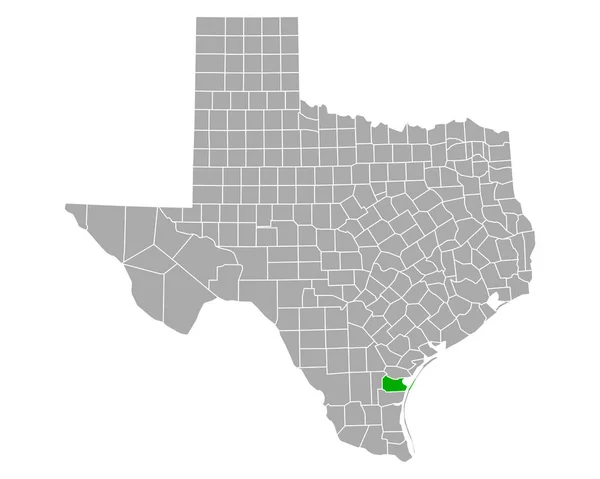Karte Von Nueces Texas — Stockvektor