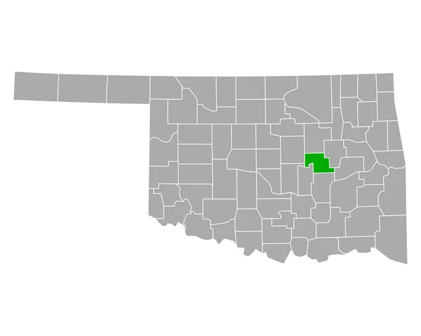 Karte Von Okfuskee Oklahoma — Stockvektor