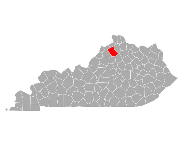 Kentucky Deki Owen Haritası — Stok Vektör