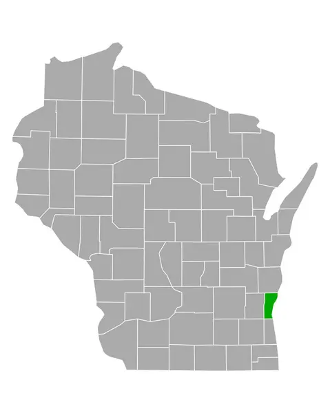 Karta Över Ozaukee Wisconsin — Stock vektor