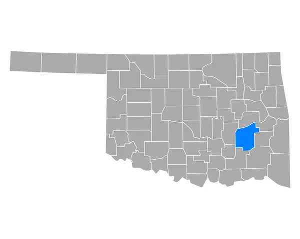 Karte Von Pittsburg Oklahoma — Stockvektor