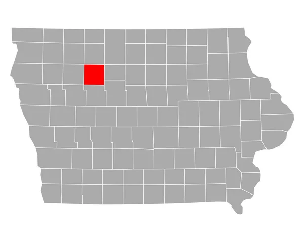 Iowa Daki Pocahontas Haritası — Stok Vektör