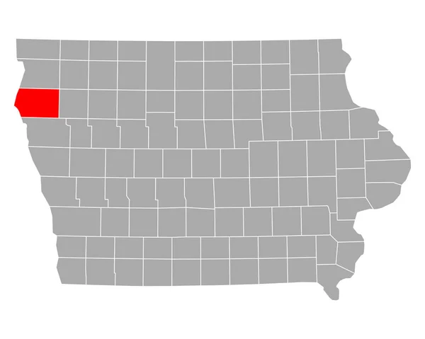 アイオワ州のプリマス地図 — ストックベクタ
