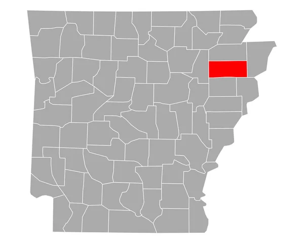 アーカンソー州の地図 — ストックベクタ