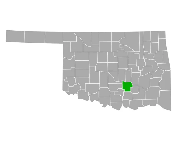 Oklahoma Pontotoc Haritası — Stok Vektör