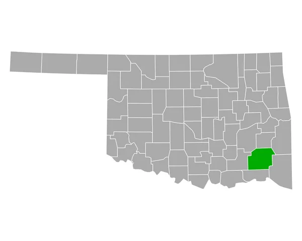 Kaart Van Pushmataha Oklahoma — Stockvector