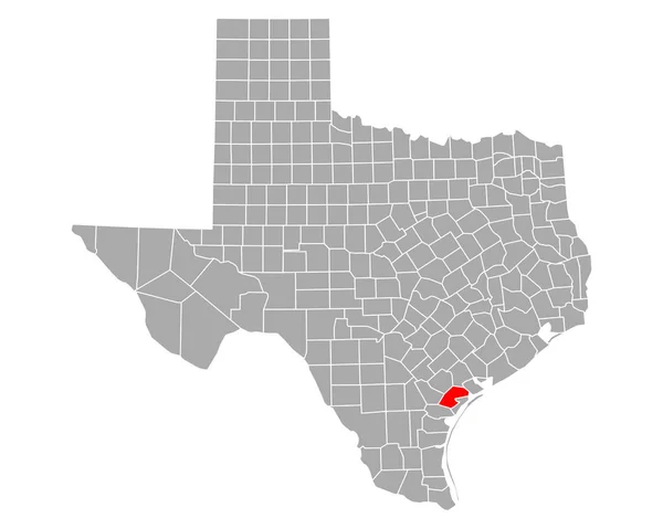 Mappa Del Refugio Texas — Vettoriale Stock