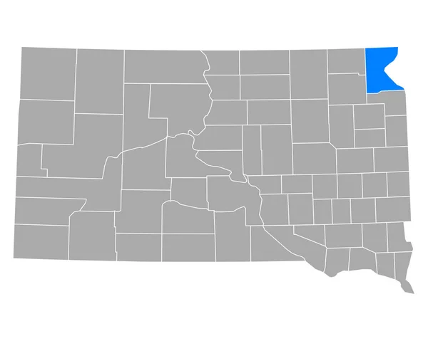 Mapa Rodas Industrial Dakota Sul — Vetor de Stock