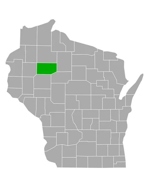 Carte Rusk Dans Wisconsin — Image vectorielle