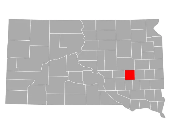 Mapa Sanborn Dakota Del Sur — Vector de stock