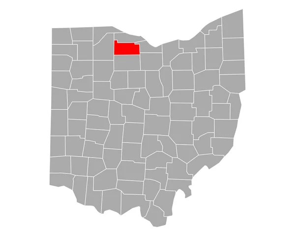 Ohio Daki Sandusky Haritası — Stok Vektör