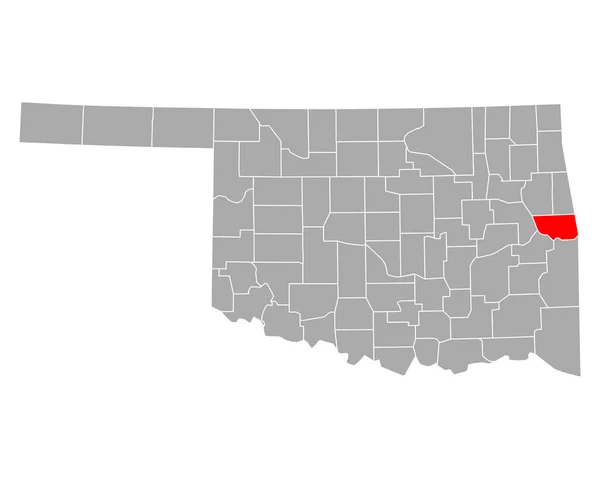 Карта Секвойї Оклахомі — стоковий вектор