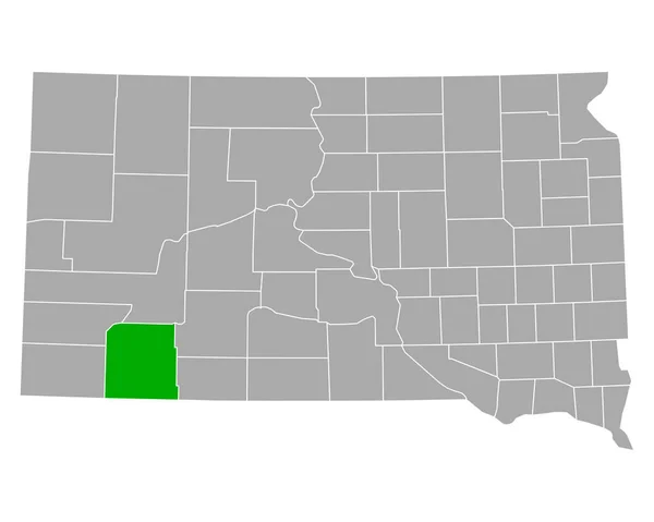 Carte Shannon Dans Dakota Sud — Image vectorielle