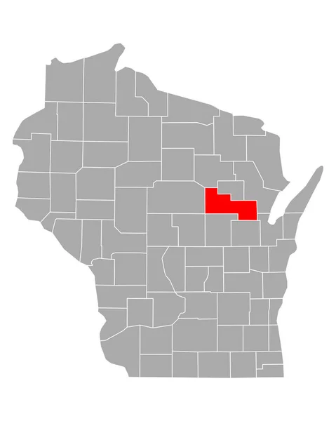 Carte Shawano Dans Wisconsin — Image vectorielle