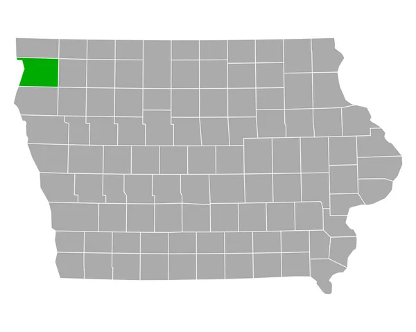 Karte Von Sioux Iowa — Stockvektor
