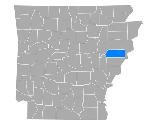 Mapa Centros Médicos Ambulatoriais Arkansas — Vetor de Stock