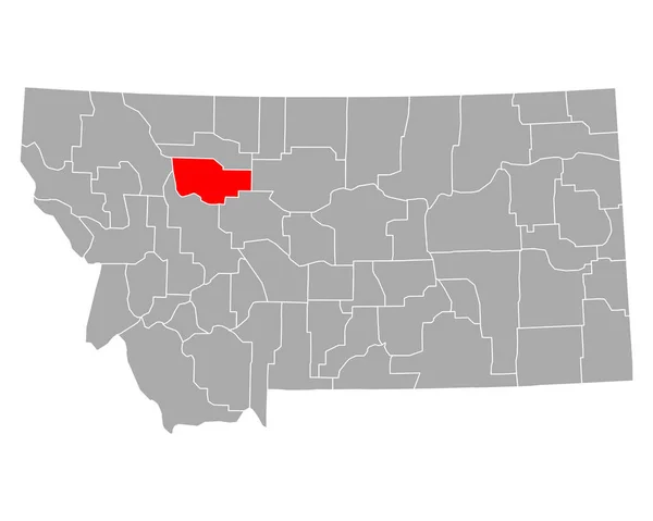 蒙大拿州的蒂顿地图 — 图库矢量图片