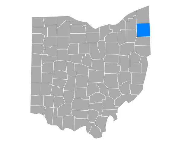 俄亥俄州特鲁姆布尔地图 — 图库矢量图片