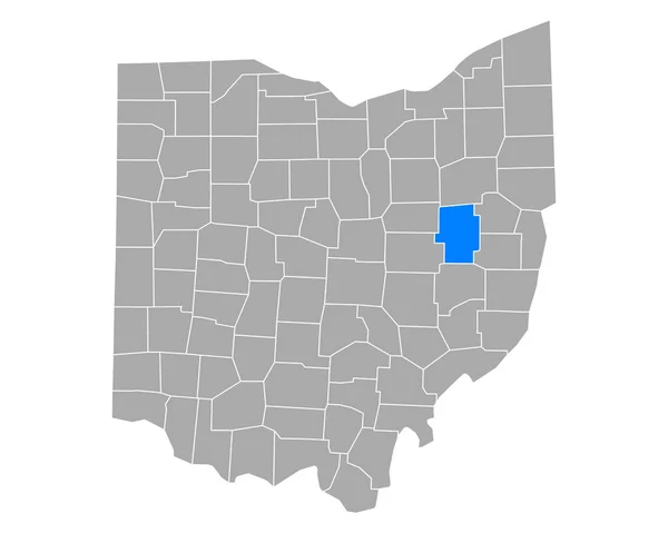 Kaart Van Tuscarawas Ohio — Stockvector