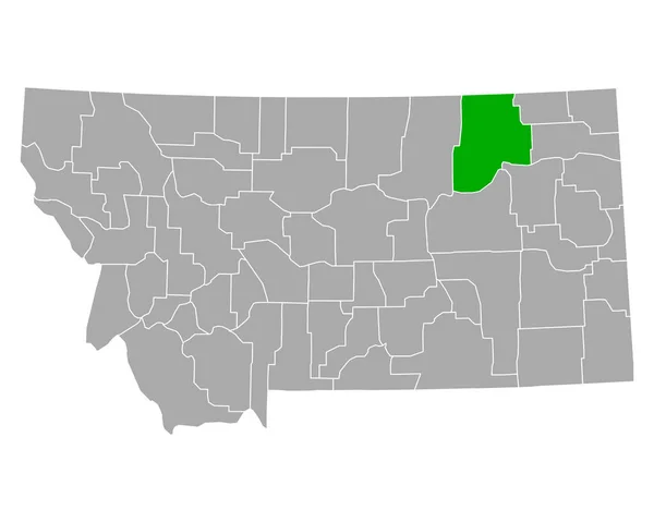 Carte Vallée Dans Montana — Image vectorielle