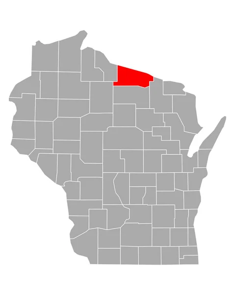 Mapa Vilas Wisconsin —  Vetores de Stock