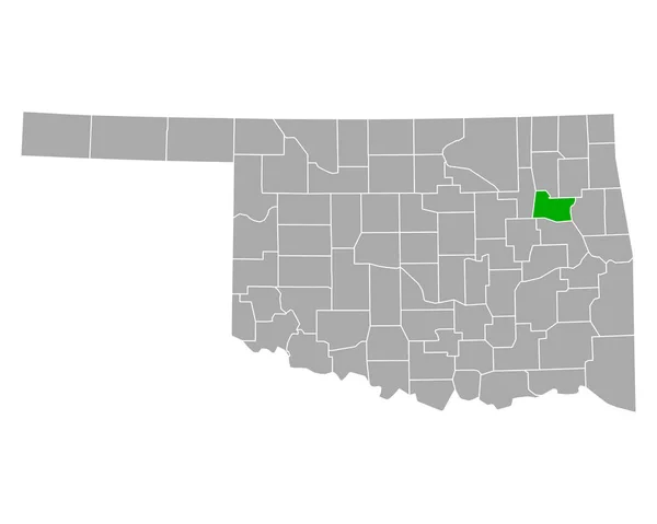 Mappa Wagoner Oklahoma — Vettoriale Stock