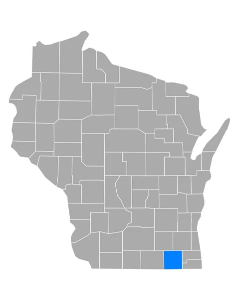 Carte Walworth Dans Wisconsin — Image vectorielle